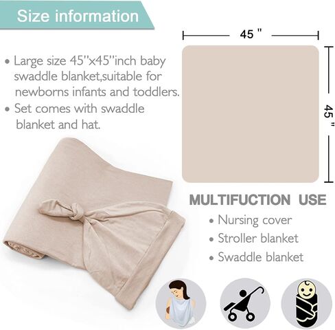 OWLOWLA Swaddle Blanket and Hat Set Swaddles for Newborns Receiving Blanket in Saudi Arabia