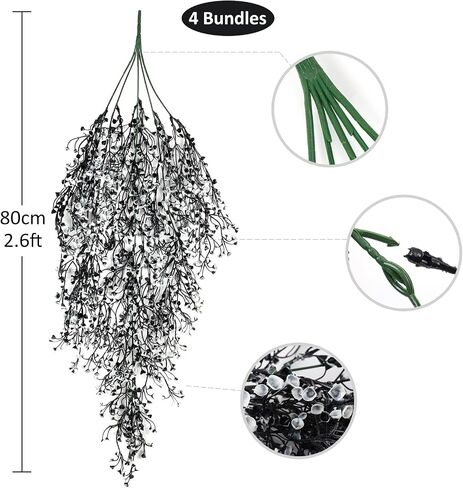 RECUTMS 4 قطع نباتات صناعية معلقة في الأماكن المغلقة نباتات معلقة وهمية جدار سرخس صناعي أرجواني للمنزل والحديقة وحفلات الزفاف والديكورات الداخلية والخارجية in Saudi Arabia