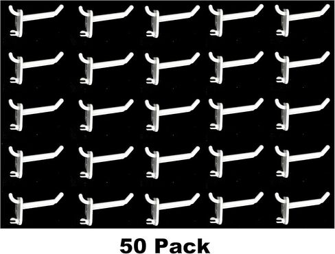 JSP Manufacturing White Plastic Pegboard Hooks Garage/Tools/Storage/Organization/Jewelry/Crafts - 2 inch, 4 inch, or 6 inch (25, 2 Inch) in Saudi Arabia