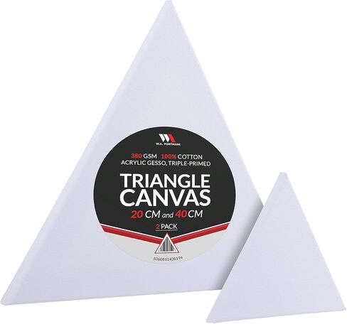 قطعتان من القماش المثلث من WA Portman - قماش مثلث صغير وكبير - قطر 20 سم و40 سم (15.75 بوصة و7.9 بوصة) - قطعتان من القماش المثلث للرسم - قماش على شكل قطعتين من القماش الصغير والكبير in Kuwait