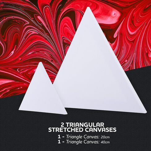 قطعتان من القماش المثلث من WA Portman - قماش مثلث صغير وكبير - قطر 20 سم و40 سم (15.75 بوصة و7.9 بوصة) - قطعتان من القماش المثلث للرسم - قماش على شكل قطعتين من القماش الصغير والكبير in Kuwait