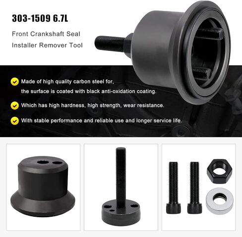 أداة تثبيت ختم العمود المرفقي الأمامي من RULLINE 303-1509 متوافقة مع Ford Super Duty 6.7L Power Stroke F-250 F-350 F-450 F-550 و2016-2021 F-650 F-750 نماذج من الصلب الكربوني Alt ST-137B in Saudi Arabia