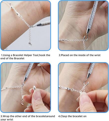 3 Pcs Bracelet Helper Tool Hook, Bracelet Helper, Jewelry Clasp Helper Wearing Tool Aid Assistance Metal Bracelet Helper Tool for Necklace Watch Band Jewelry Clasps Zippers and Closures in Saudi Arabia