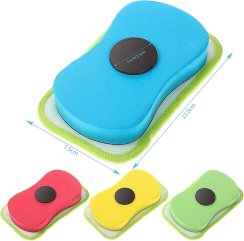 4 Pieces Microfiber Dustless Chalk Eraser, Washable Chalkboard Eraser Dry Erase Whiteboard Eraser Magnetic Reusable Chalk Eraser for Chalk, Markers, Classroom, Home and Office in Saudi Arabia