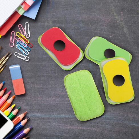 4 Pieces Microfiber Dustless Chalk Eraser, Washable Chalkboard Eraser Dry Erase Whiteboard Eraser Magnetic Reusable Chalk Eraser for Chalk, Markers, Classroom, Home and Office in Saudi Arabia