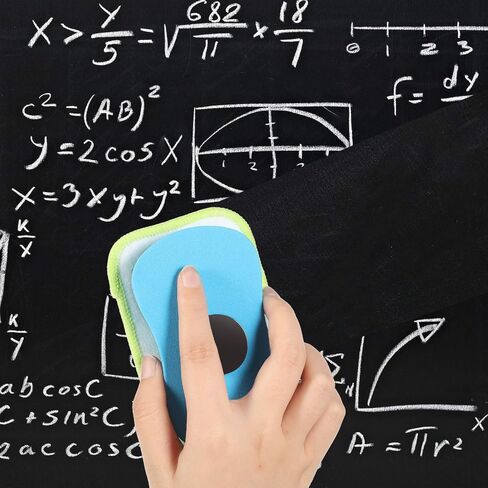 4 Pieces Microfiber Dustless Chalk Eraser, Washable Chalkboard Eraser Dry Erase Whiteboard Eraser Magnetic Reusable Chalk Eraser for Chalk, Markers, Classroom, Home and Office in Saudi Arabia