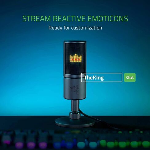 ميكروفون Razer seiren x USB المتدفق بدرجة احترافية مدمج للصدمات ونمط التقاط supercardiod من الألومنيوم المؤكسد باللون الأبيض الزئبقي المتجدد in Saudi Arabia