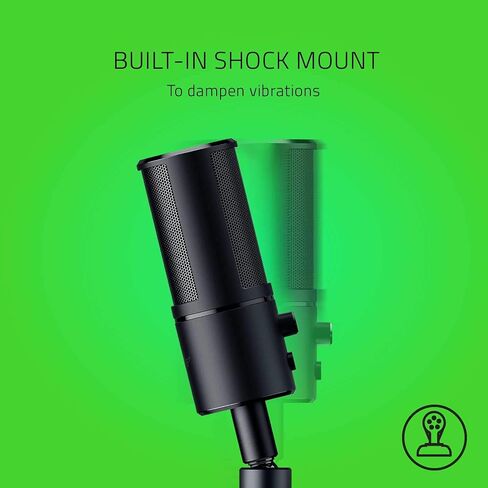 ميكروفون Razer seiren x USB المتدفق بدرجة احترافية مدمج للصدمات ونمط التقاط supercardiod من الألومنيوم المؤكسد باللون الأبيض الزئبقي المتجدد in Saudi Arabia
