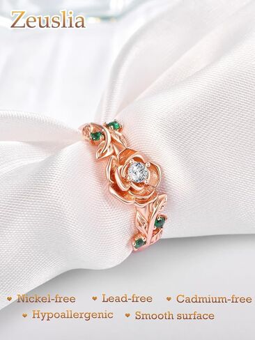 Rose Ring Sterling Silver Rose Rings for Women Rose Gold Flower Rings for Women Adjustable Rose Rings Jewelry Gifts in Saudi Arabia
