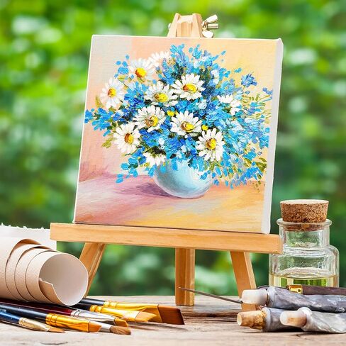 16 Pieces 9.4 Inch Wood Display Easel Natural Pine Wood Tripod Easel Photo Painting Display Wooden Easel Stand Mini Tripod Tabletop Display Easel Holder for Canvas Painting Party Kids Crafts Photos in Saudi Arabia