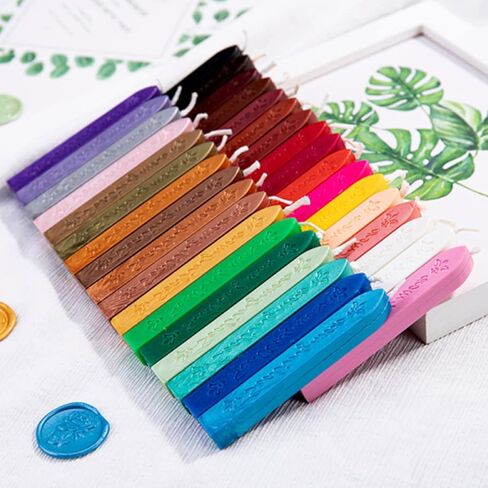 Wax Seal Sticks, ONWINPOR 12 Pieces Pine Green Sealing Wax Sticks with Wicks, Antique Sealing Wax for Wax Seal Stamp, Wedding Invitations, Gift Wrapping, Christmas Gift (Pine Green) in Kuwait