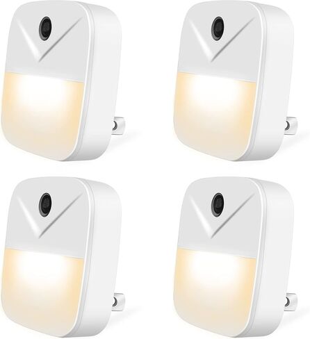 Night Light 4 Pack Plug Into Wall Intelligent Dusk to Dawn Sensor Activated for Hallways, Kids Room, Kitchen in Saudi Arabia