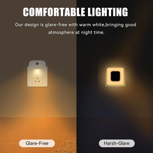 Night Light 4 Pack Plug Into Wall Intelligent Dusk to Dawn Sensor Activated for Hallways, Kids Room, Kitchen in Saudi Arabia