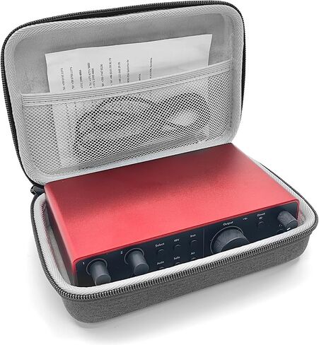 حقيبة سفر مخملية ممتازة متوافقة مع حافظة Focusrite Scarlett 2i2 من الجيل الرابع لواجهة الصوت، حافظة HardShell مطابقة 2i2 وحقيبة حمل واقية للسفر (أسود) in Kuwait