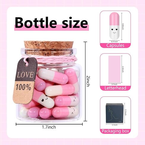 Valentines Day Gifts for Boyfriend, Girlfriend - Capsule Letters Message in Bottle Love Letter Half Color 30 Pcs long distance relationship gifts Birthday Gift for Girlfriends in Saudi Arabia