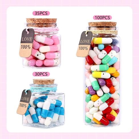 Valentines Day Gifts for Boyfriend, Girlfriend - Capsule Letters Message in Bottle Love Letter Half Color 30 Pcs long distance relationship gifts Birthday Gift for Girlfriends in Saudi Arabia