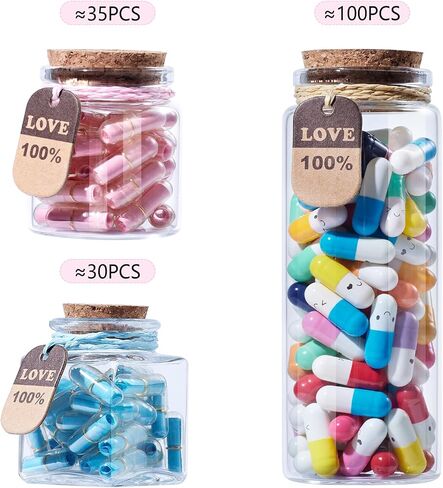Valentines Day Gifts for Boyfriend, Girlfriend - Capsule Letters Message in Bottle Love Letter Half Color 30 Pcs long distance relationship gifts Birthday Gift for Girlfriends in Saudi Arabia