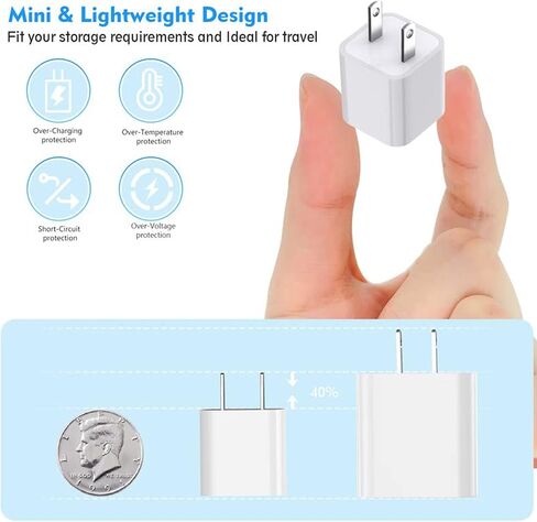 iPhone Charger, 2-Pack 10FT Long [MFi Certified] Lightning to USB Charging Cable Cord with 2Pack USB Wall Charger Power Adapter Travel Plug Block for iPhone 14 13 12 11 Pro Max/SE 2020/X/XR/8/7/6 in Saudi Arabia