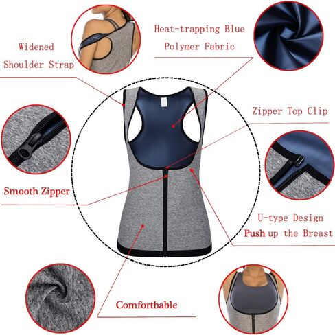 بدلة الساونا، سترة العرق للنساء، سترة تدريب الخصر، سحاب، بوليمر، قميص للتمرين in Kuwait