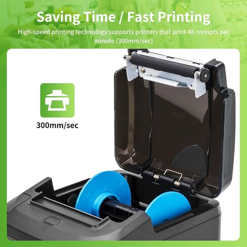 NetumScan 80mm Thermal Receipt Printer, USB POS Printer with Auto Cutter Cash Drawer, USB Serial Ethernet Interface Support Windows/Mac/Linux, Restaurant Kitchen Printer for ESC/POS in Saudi Arabia