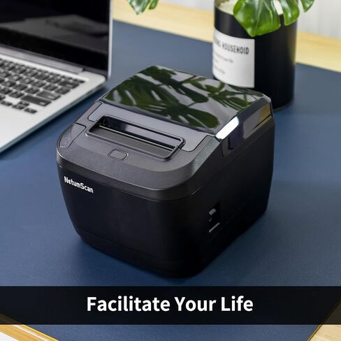 NetumScan 80mm Thermal Receipt Printer, USB POS Printer with Auto Cutter Cash Drawer, USB Serial Ethernet Interface Support Windows/Mac/Linux, Restaurant Kitchen Printer for ESC/POS in Saudi Arabia