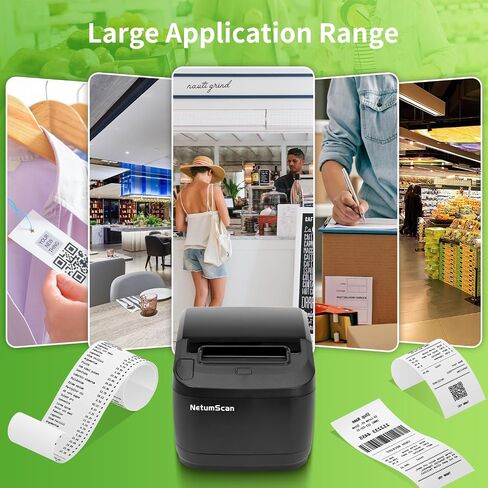 NetumScan 80mm Thermal Receipt Printer, USB POS Printer with Auto Cutter Cash Drawer, USB Serial Ethernet Interface Support Windows/Mac/Linux, Restaurant Kitchen Printer for ESC/POS in Saudi Arabia
