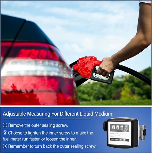 2 قطعة من مقياس تدفق الوقود الميكانيكي من الألومنيوم 1 بوصة BSP جالون مقياس تدفق الوقود مع الملحقات، 7-20 GPM 4-عداد تدفق زيت وقود الغاز الرقمي ± 1% دقة عالية، لمضخات نقل خزان الوقود in Kuwait