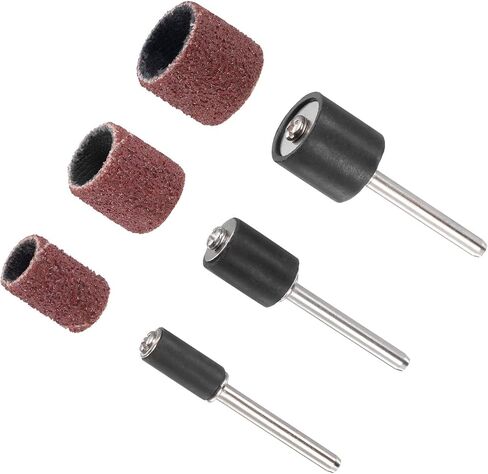 Sanding Drum Set, 1/8" Shank 80 Grit, Aluminum Oxide Sanding Sleeves Sandpaper Kit with Drum Mandrels - (Applications: for Rotary Tool), 252-Pieces in Saudi Arabia