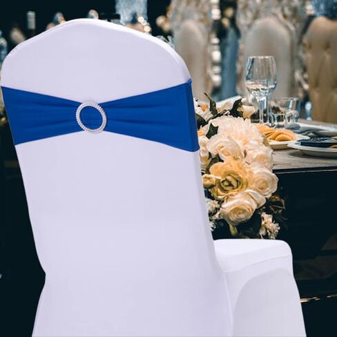 Pink Chair Sashes for Wedding 10 Pack Stretch Spandex Chair Sashes Elastic Chair Bow with Buckle Wedding Party Banquet Event Decoration in Saudi Arabia