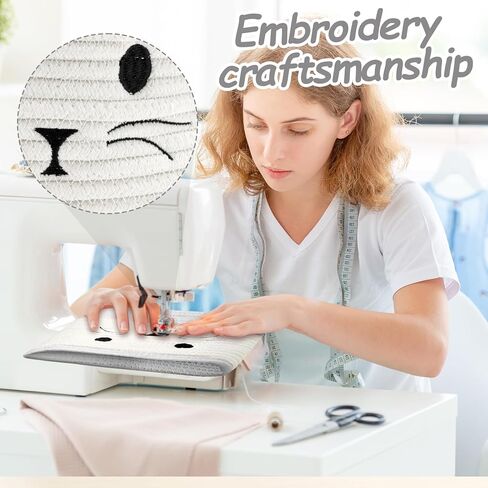 سلة عيد الفصح المنسوجة مع مقبض، سلة أرنب الطفل المطرزة حبل سلة تخزين الحضانة للأطفال مع آذان أرنب لعبة سلة هدايا فارغة لتخزين الحلوى لعبة فتاة لوازم الحفلات in Kuwait