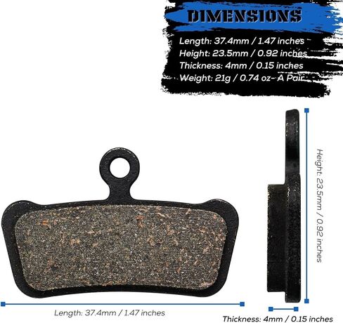2 Pairs Bicycle Disc Brake Pads for Sram Guide RSC Avid XO Elixir 7 9 Trail 4 Piston MTB Disc Brakes (Resin,Semi-Metallic,Sintered Metal) in Saudi Arabia