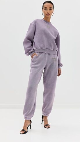 بنطال رياضي نسائي كلاسيكي من Alexander Wang يحمل شعار طلاء منتفخ in Kuwait