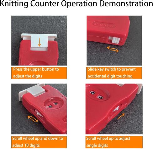 2 Pieces Knitting Counters, Knitting Needle Marking Tool, Plastic Knitting Stitch Counter, Crochet Yarn Row Counter Pink in Saudi Arabia