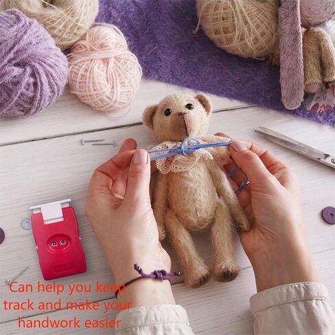 2 Pieces Knitting Counters, Knitting Needle Marking Tool, Plastic Knitting Stitch Counter, Crochet Yarn Row Counter Pink in Saudi Arabia
