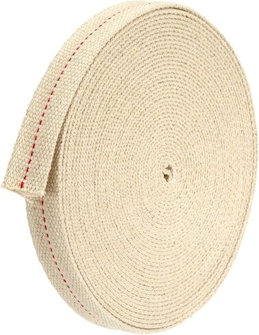 فتيل مصباح زيت من القطن بنسبة 100% بطول 33 قدم من يوباي، فتيل فوانيس زيتية بديلة 3/4 بوصة لزيت البارافين أو الفوانيس القائمة على الكيروسين مع غرزة حمراء أصلية in Kuwait