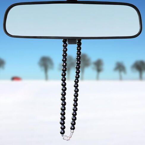 الخرز الأسود مرآة السيارة معلقة اكسسوارات سيارة قلادة الحلي السيارات مرآة الرؤية الخلفية الديكور اكسسوارات السيارات ديكور السيارة الداخلي in Kuwait