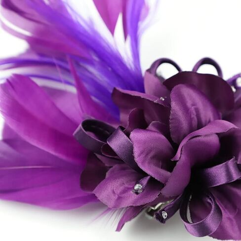 قبعة فاسيناتور للنساء على شكل ريش شبكي على شكل زهرة مشبك شعر لحفلات الشاي وحفلات الزفاف وحفلات الكوكتيل 20 ثانية خوذة فلابر in Kuwait