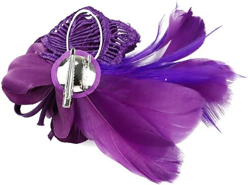 قبعة فاسيناتور للنساء على شكل ريش شبكي على شكل زهرة مشبك شعر لحفلات الشاي وحفلات الزفاف وحفلات الكوكتيل 20 ثانية خوذة فلابر in Kuwait