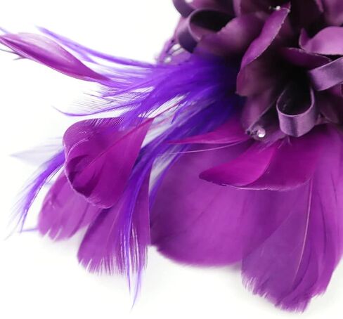 قبعة فاسيناتور للنساء على شكل ريش شبكي على شكل زهرة مشبك شعر لحفلات الشاي وحفلات الزفاف وحفلات الكوكتيل 20 ثانية خوذة فلابر in Kuwait