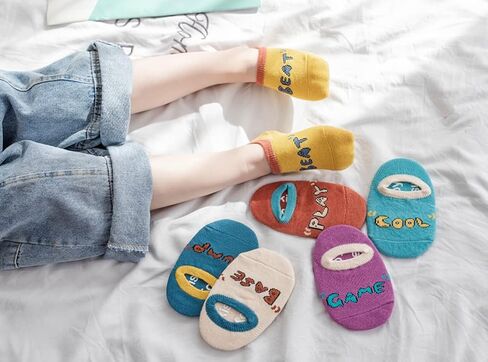 Toddler Baby Boys Girls No Show Socks Cotton Anti Slip with Grip Botttom Low Cut Invisable Slipper Socks in Kuwait