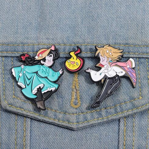 Howls Moving Castle Pins Anime Howl's Cosplay Enamel Pin Gift for Bag Backpacks for Accessory 4pcs in Kuwait