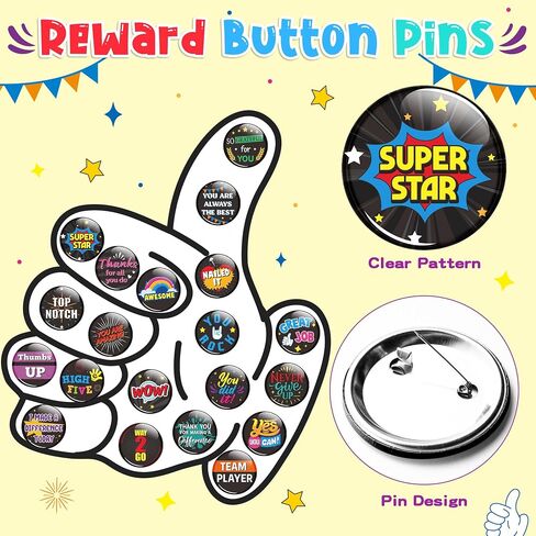Reward Button Pins - Inspirational Recognition Round Badge Bulk Positive Motivation Incentive Pinback for Employee Workers Appreciation Student Kids School Office Supplies Party Favors in Saudi Arabia
