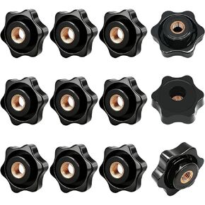 12 قطعة مقابض النجوم M8 مخرش المقبض الأسود لقط المقابض ، البلاستيك الموضوع مقبض المسمار على M8 الجناح الجوز لملحقات الآلات in Kuwait