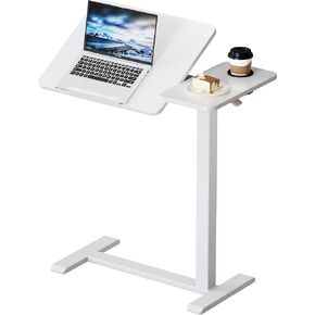 طاولة بجانب السرير من BZIUM مع عجلات مخفية، طاولة سرير مستشفى قابلة للتعديل بأعلى إمالة طبية فوق السرير، مكتب قائم متنقل (27.6 × 15.8، أسود) in Kuwait