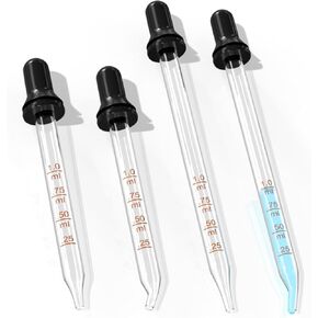 4 قطع من قطارة العين من بريتي كير، قطارة عين زجاجية لزجاجات الزيوت العطرية سعة 30 مل برأس دائري وقطرات طبية مُقاسة بسعة 1 مل in Kuwait