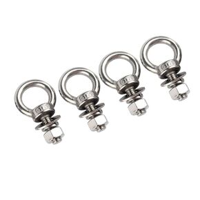 M6 Stainless Steel Eye Bolts with Nuts 4 Pack, 1/4" x 1" Lifting Ring Eye Bolt for Tire Swing Boat, Threaded Shoulder Heavy Duty Eyebolts Hang Tie Down Outdoor in Kuwait