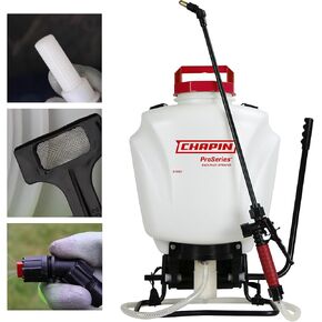 Chapin 61800 Backpack Sprayer, 4‑Gallon ProSeries, Translucent Poly Tank, 3‑Stage Filtration, Adjustable Brass & Poly Nozzles, 20" Wand, 48" Hose for Lawn & Garden Weed, Pest, Fertilizer Applications in Kuwait