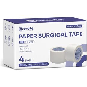 Conkote Paper Surgical Tape 4 Rolls, 1" x 10 Yards Medical Paper Tape for Wound Care Latex-Free & Hypoallergenic Soft Gauze Tape in Kuwait