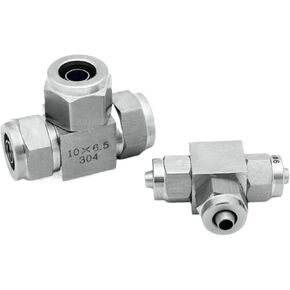 304 الفولاذ المقاوم للصدأ هوائي مشترك الأنابيب المشتركة القصبة الهوائية خرطوم وصلة ملتوية سريعة PE4 6 8 10 12 ثلاثي الاتجاه مشترك PTFE الأنابيب خرطوم مشترك (PE-6) in Kuwait