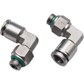 304 وصلة من الفولاذ المقاوم للصدأ اقتران سريع للقصبة الهوائية 1/8 "1/4" 3/8 "1/2" توصيل سريع هوائي الكوع ذكر خيط G (PL6-G01) in Kuwait